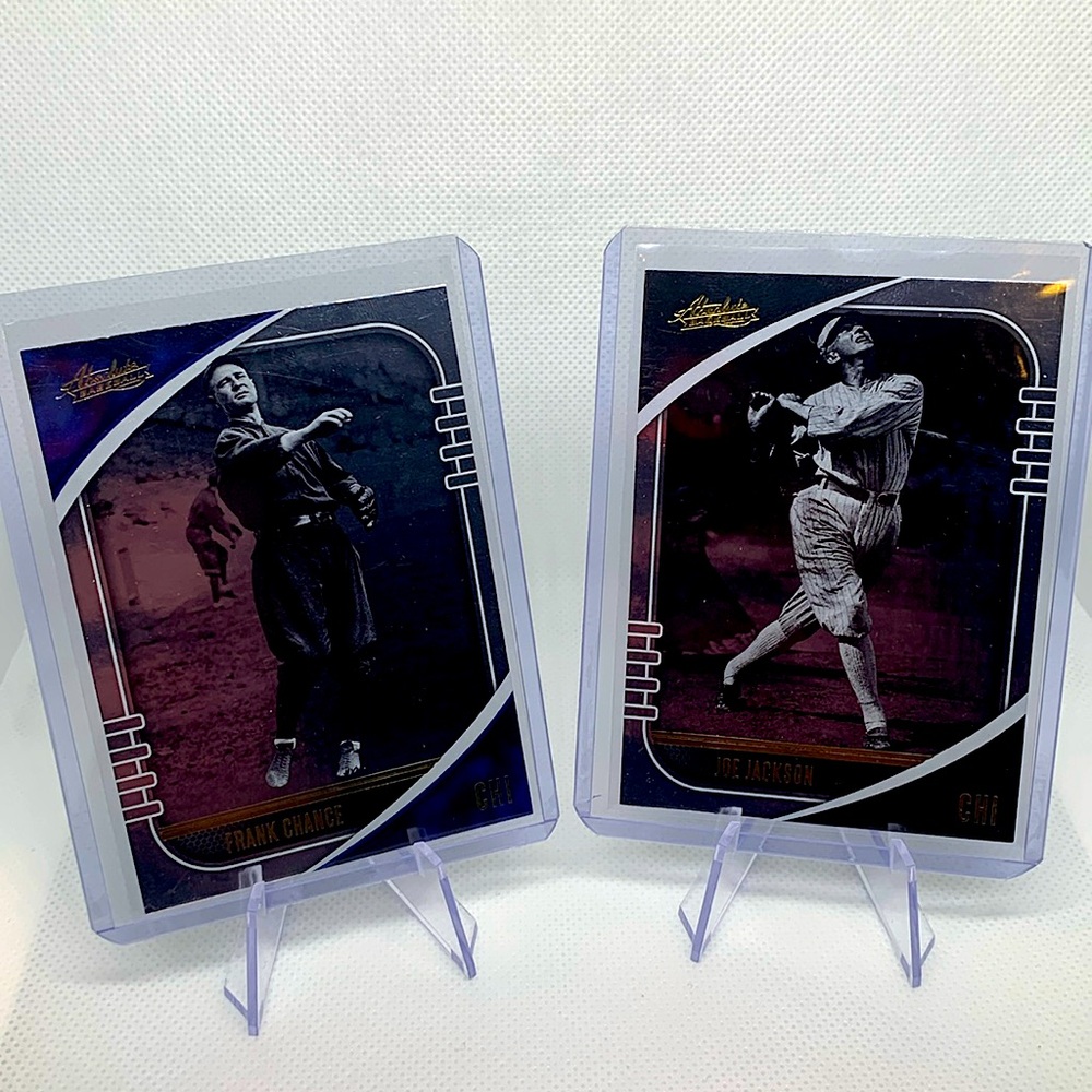 Shoeless Joe Jackson & Frank Chance Baseball Card Chicago Cubs White Sox Legends